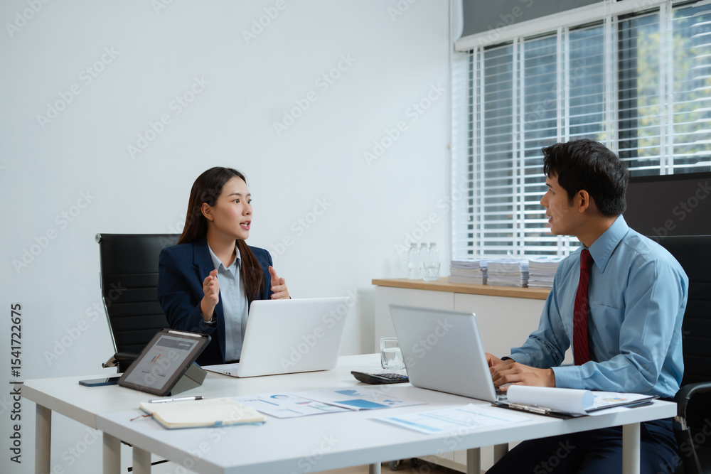 Project manager working and update tasks with milestones progress planning and professional investor working new start up project in the office. Project manager working and update tasks with milestones progress planning and professional investor working new start up project in the office.