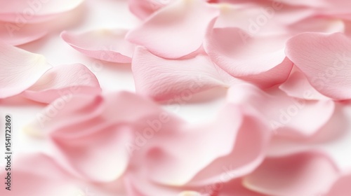 Soft Pink Rose Petals Arranged on a White Background