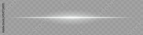Neon white horizontal light beam with soft edges and glowing aura on transparent background. A sleek energy pulse perfect for sci-fi UIs, HUDs, or digital light transitions.