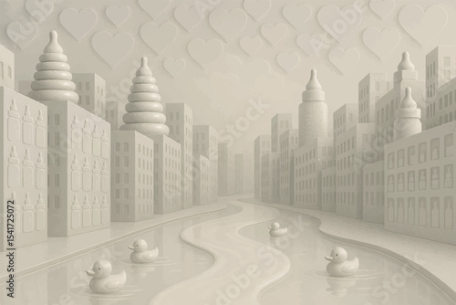 Hand drawn baby essentials featuring toys, baby bottles, pacifiers, and more, ideal for nursery or baby themed artwork Baby products icon set