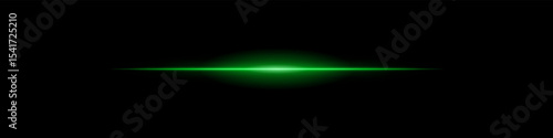Elegant soft green horizontal beam glowing on a dark background. A subtle flare evoking sunrise energy, cinematic transitions, or the first blink of futuristic awakening.