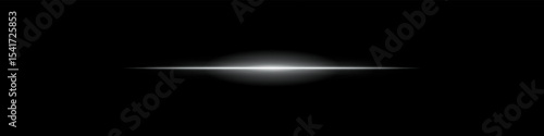 Elegant soft white horizontal beam glowing on a dark background. A subtle flare evoking sunrise energy, cinematic transitions, or the first blink of futuristic awakening.