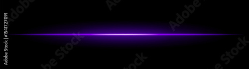 Horizontal light beam with soft radial glow on black background. Sleek minimal flare ideal for sci-fi transitions, modern lighting effects, or cinematic glow overlays.