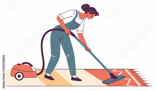 woman with vacuum cleaner