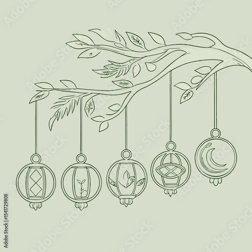 Thanksgiving Outline Lanterns of Ancestral Thanks 