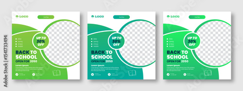 Back to school poster elegant promotional advertising banner. Social media post for new admission. Minimalistic editable advertising poster for social media. 