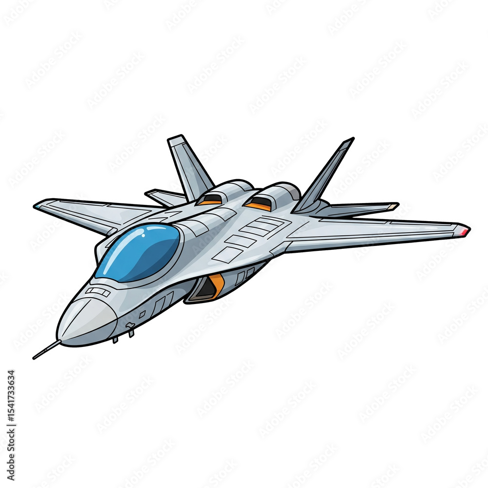 Fototapeta premium Stealth Fighter Jet Military Aircraft Illustration