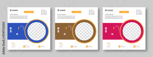 Social media post for new admission. Minimalistic editable advertising poster for social media. Back to school poster elegant promotional advertising banner.