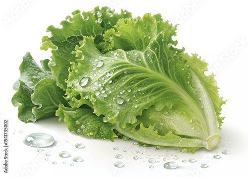 Fresh Lettuce with Dew Drops: A vibrant head of crisp green lettuce, glistening with dew drops, is showcased in a close-up shot, emphasizing its freshness and quality.