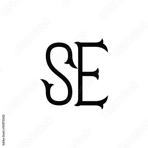 SE monogram logo design letter text name symbol monochrome logotype alphabet character simple logo