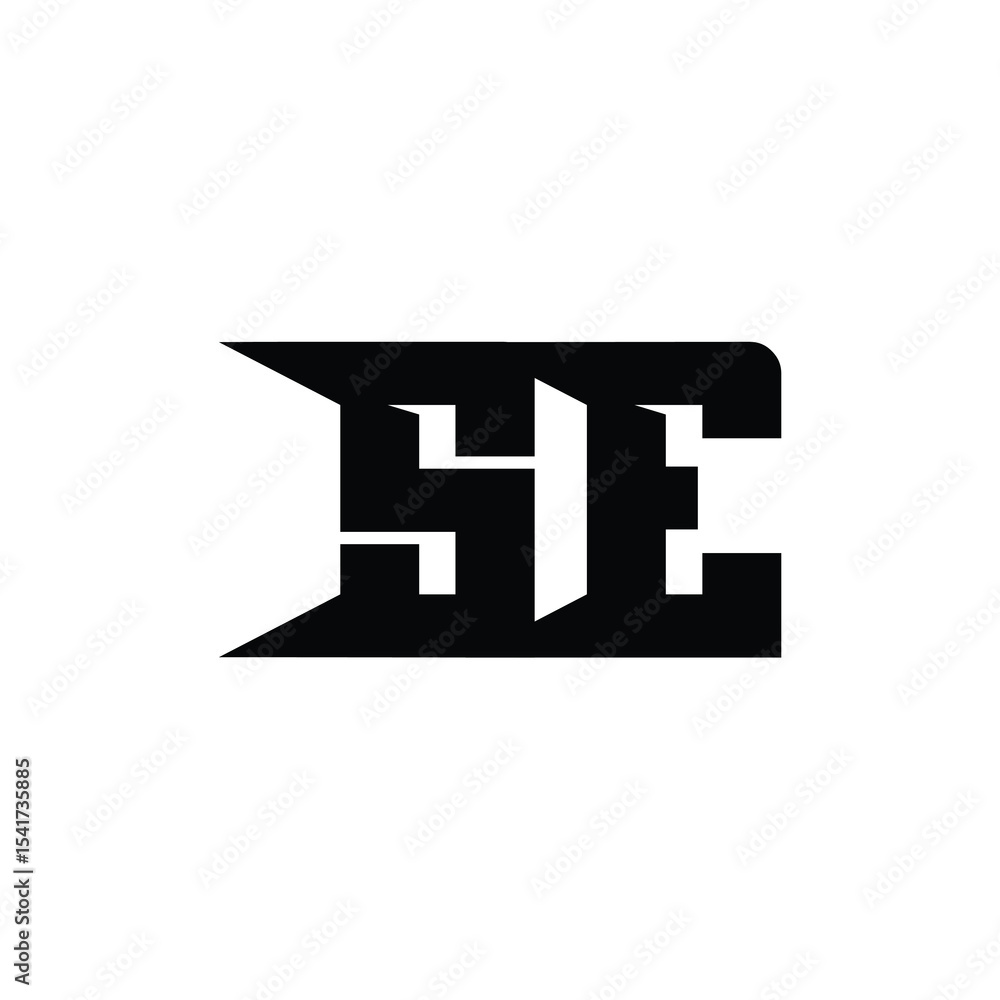 Obraz premium SE monogram logo design letter text name symbol monochrome logotype alphabet character simple logo