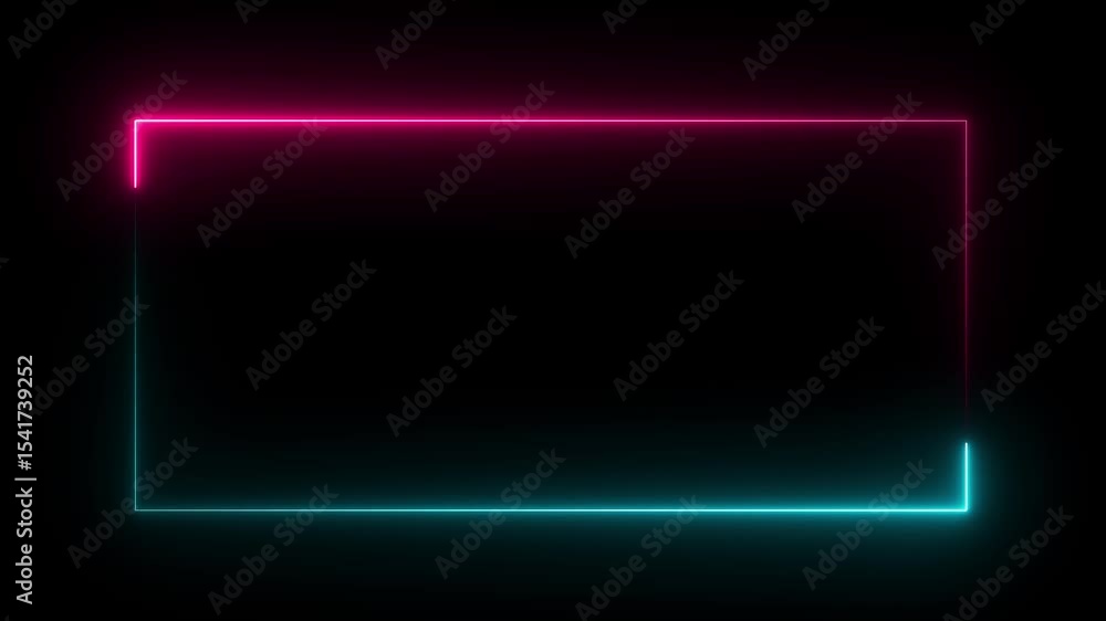 Vibrant Neon Frame Pink and Teal Glowing Border for Video and Motion Graphics Vibrant Neon Frame Pink and Teal Glowing Border for Video and Motion Graphics