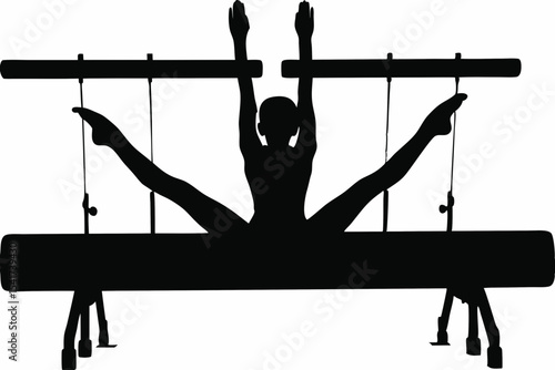 Female Gymnast Performing Split