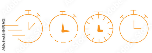 Clock and time icon set. clockwise, time passing, stopwatch and timer icons, history, watch later sign with editable strokes. Time Management Made Easy A Comprehensive Timer Icon. Timers line icon set