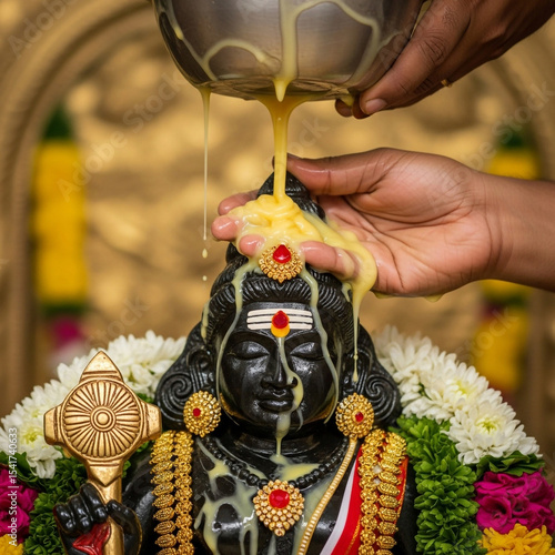 Abhishekam: Pouring Milk on...