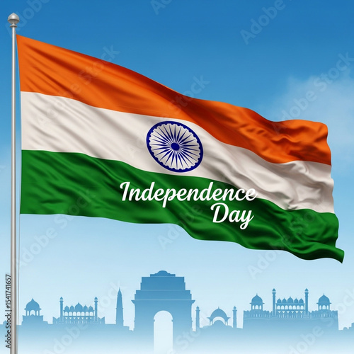 Indian Flag Waving Independ...