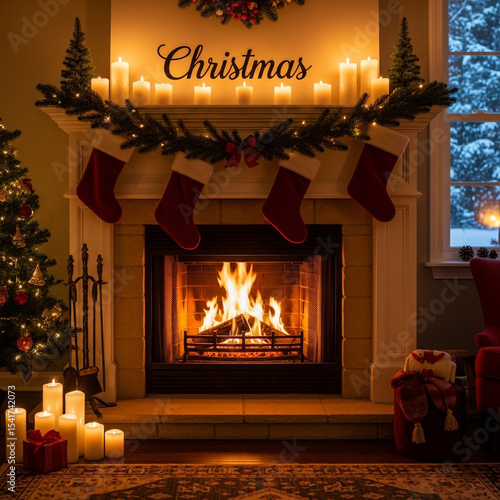 Cozy Christmas Fireplace wi...