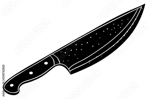 Sleek Black Chef's Knife  High-Quality Kitchen Tool for Culinary Professionals and Home Cooks