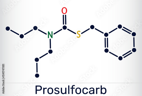 Prosulfocarb molecule. Thiocarbamate herbicide used in agriculture to control annual grasses