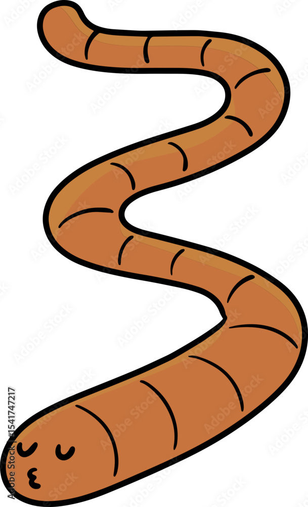 Naklejka premium Illustration of worm 