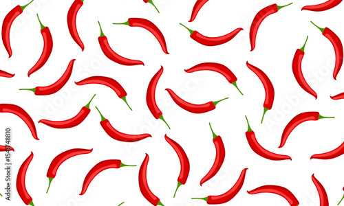 Red hot chili peppers natural organic food. Hot pepper. Spicy taste. Red vegetable. chili peppers seamless pattern