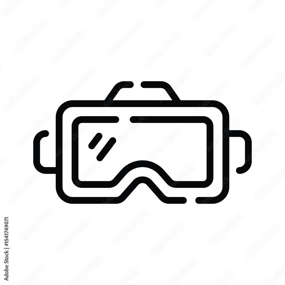 Visually engaging outline icon of vr headset gadget Visually engaging outline icon of vr headset gadget