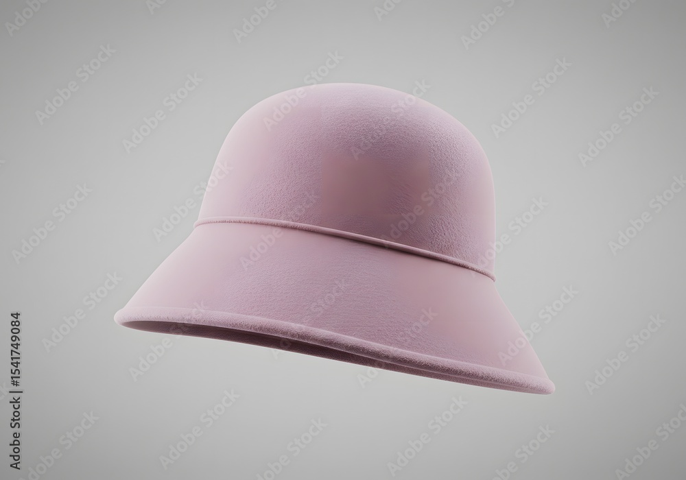 Elegant Pink Cloche Hat - Fashion Accessory Mockup Elegant Pink Cloche Hat - Fashion Accessory Mockup