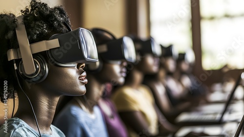 Group of Young Adults Engaged in Virtual Reality Experience