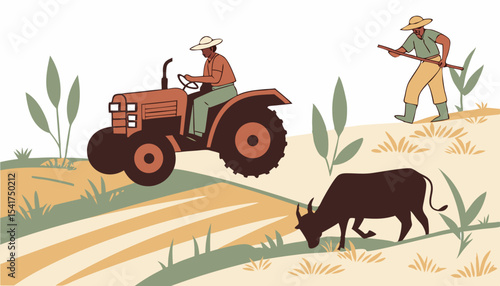 farmer and tractor