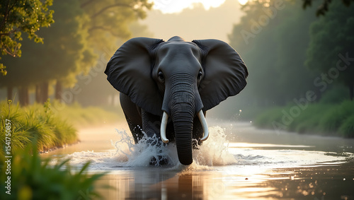 elephant in the river