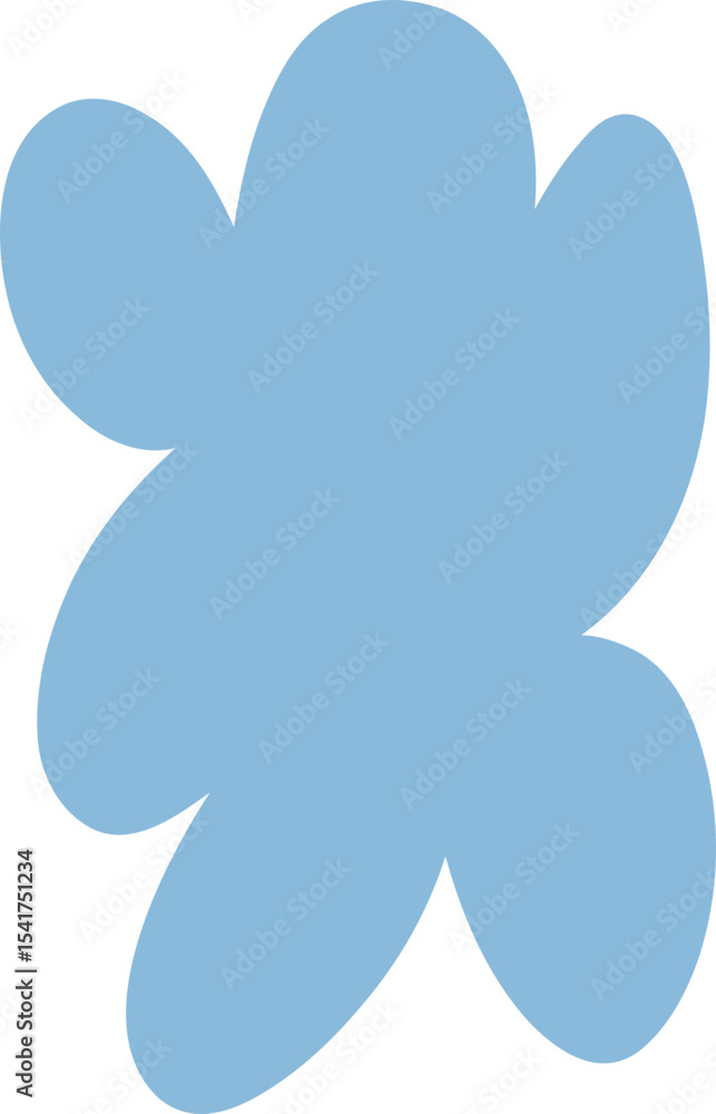 Freeform Abstract Blue Cutout Shape Freeform Abstract Blue Cutout Shape