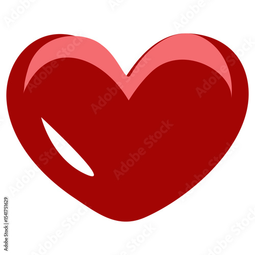 Red heart vector illustration symbolizing love and romance for Valentine's Day design