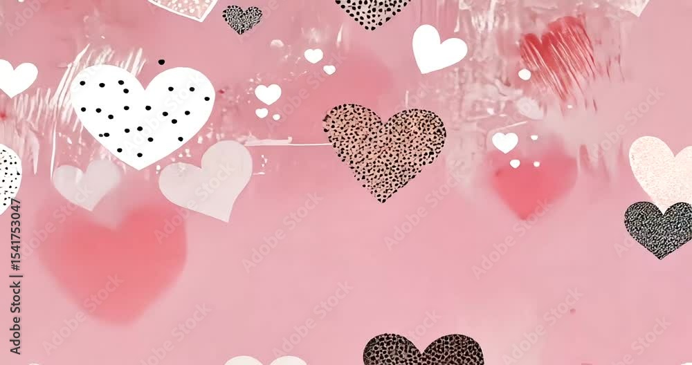 Pink heart pattern with textured background