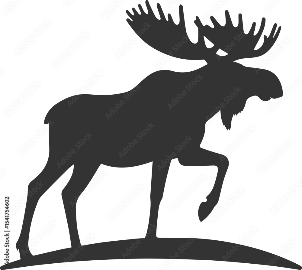 Fototapeta premium Vector moose animal drawing silhouette