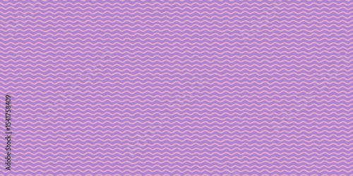 Horizontal seamless pattern with pink wavy stripes on a violet background. Ab...