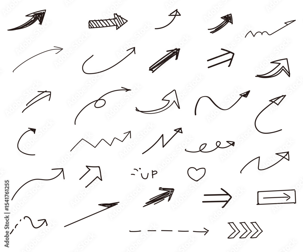 手書き矢印アイコンイラスト素材セット 手書き矢印アイコンイラスト素材セット