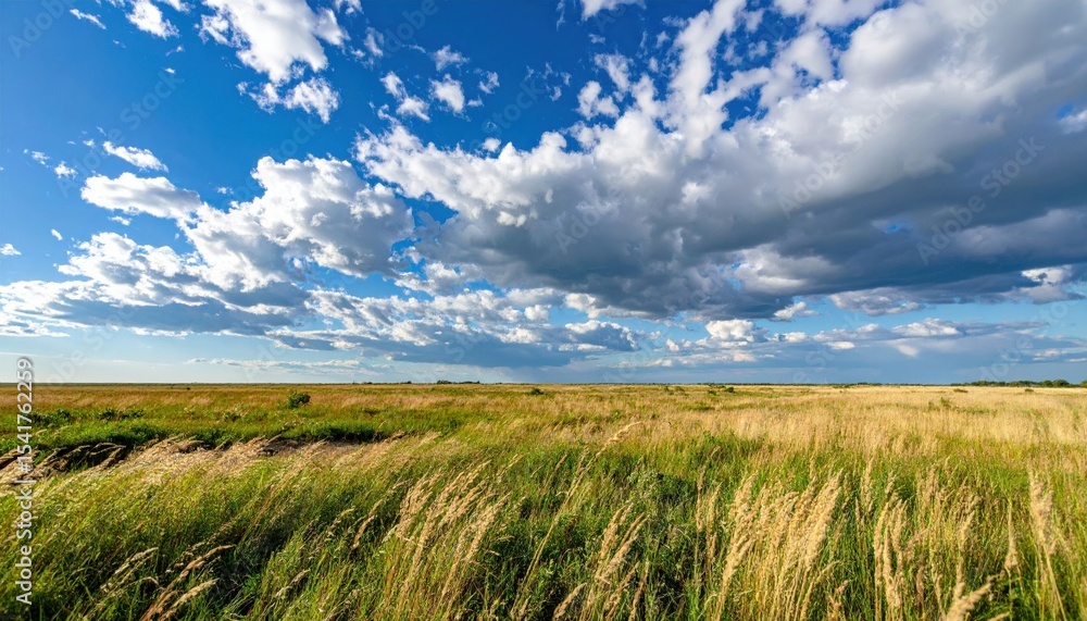Obraz premium Vast Grassland Under Dramatic Sky