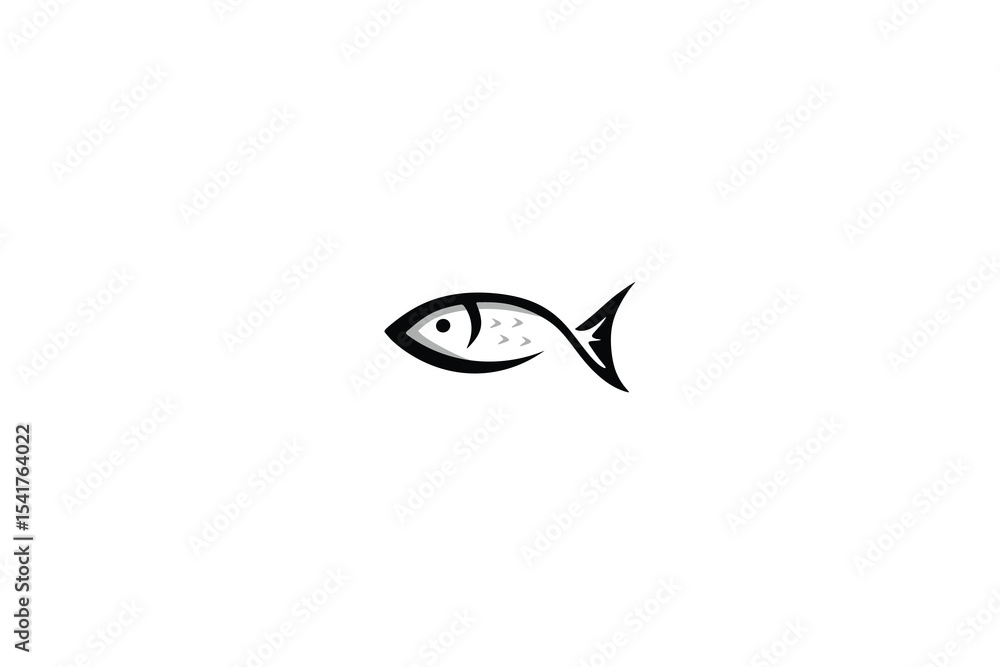 Fototapeta premium black fish image vector illustration logo design
