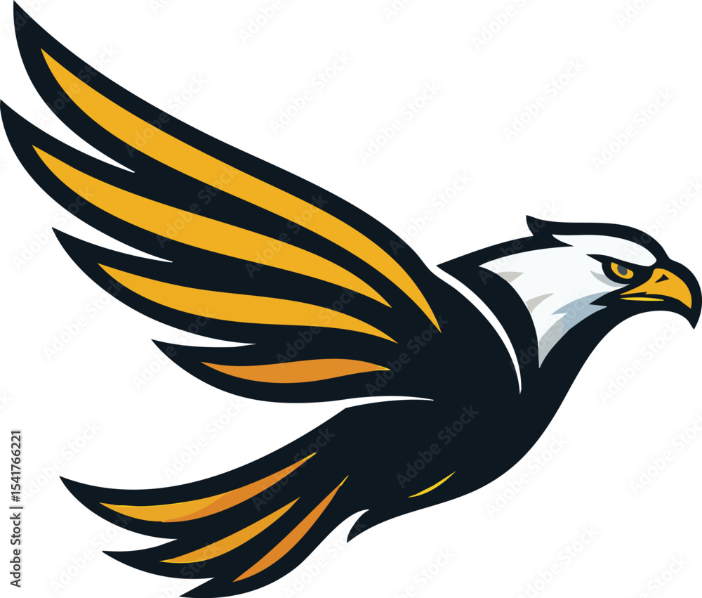 Obraz premium Majestic Bald Eagle in Flight A Powerful Vector Illustration