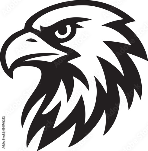 Wallpaper Mural Majestic Eagle Head A Powerful Black and White Illustration Torontodigital.ca
