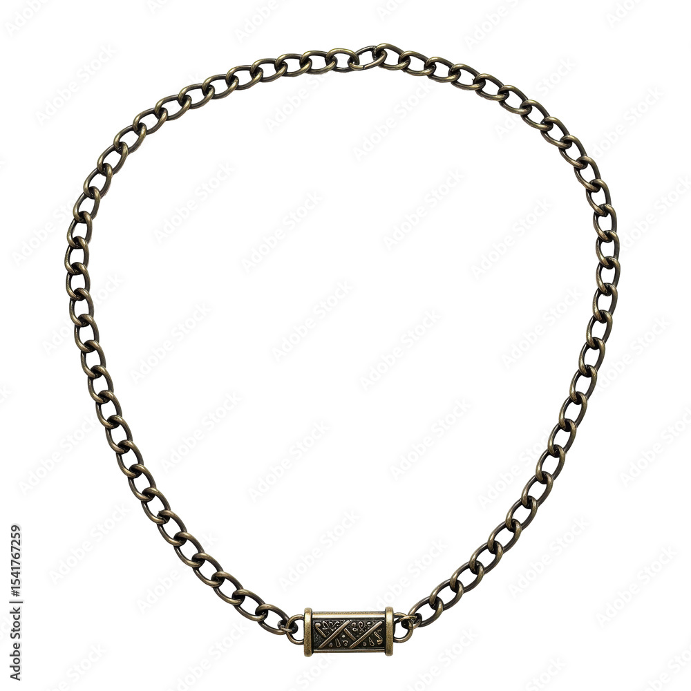 Antique bronze chain necklace with ornate clasp Antique bronze chain necklace with ornate clasp