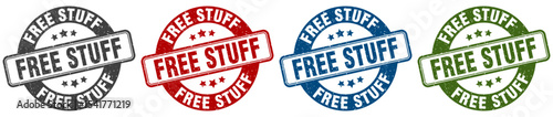 free stuff stamp. free stuff round stamp set isolated on white background