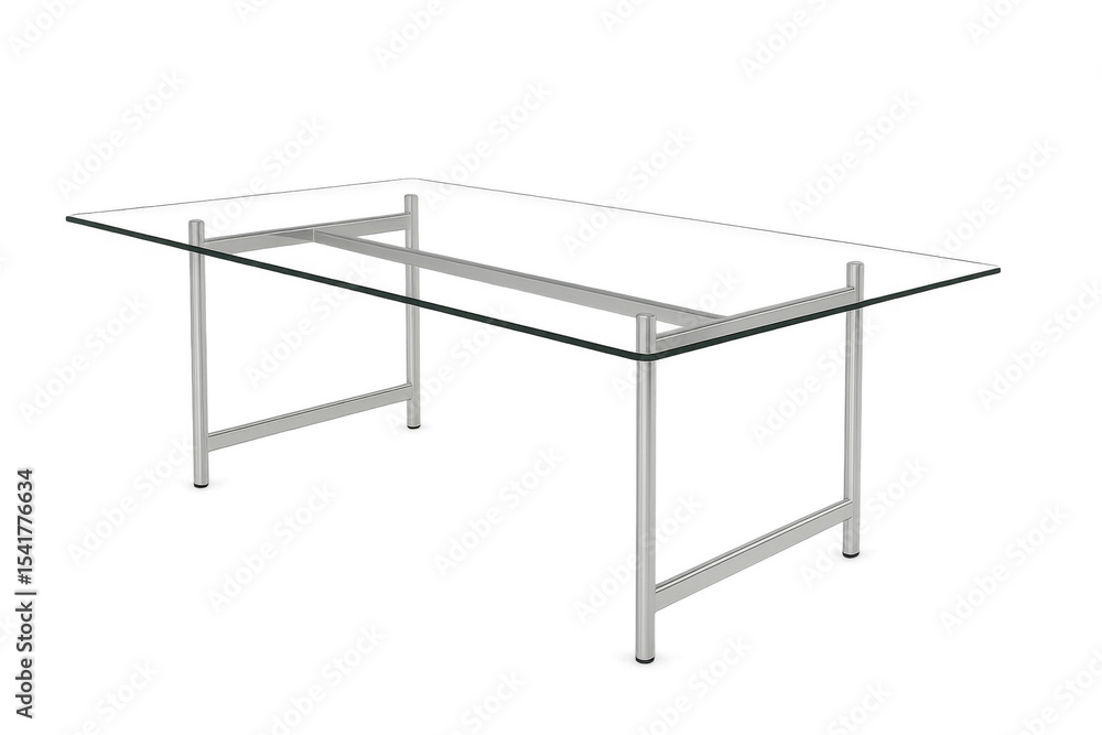 Modern glass and metal desk isolated on transparent background Modern glass and metal desk isolated on transparent background