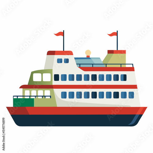 cruise ship vector illustration
