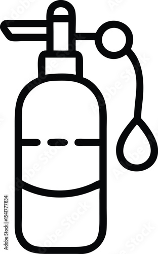 Nitrous oxide cylinder vector icon 