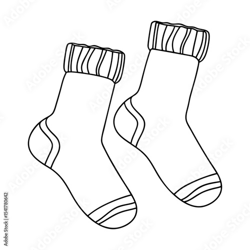 pair of woolen socks cozy warm seasonal clothing for autumn winter and indoor comfort vector icon
