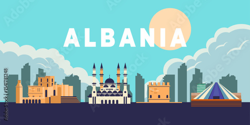 Albania travel and tourism background