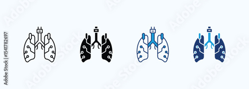 Artificial Organs icon set multiple style collection