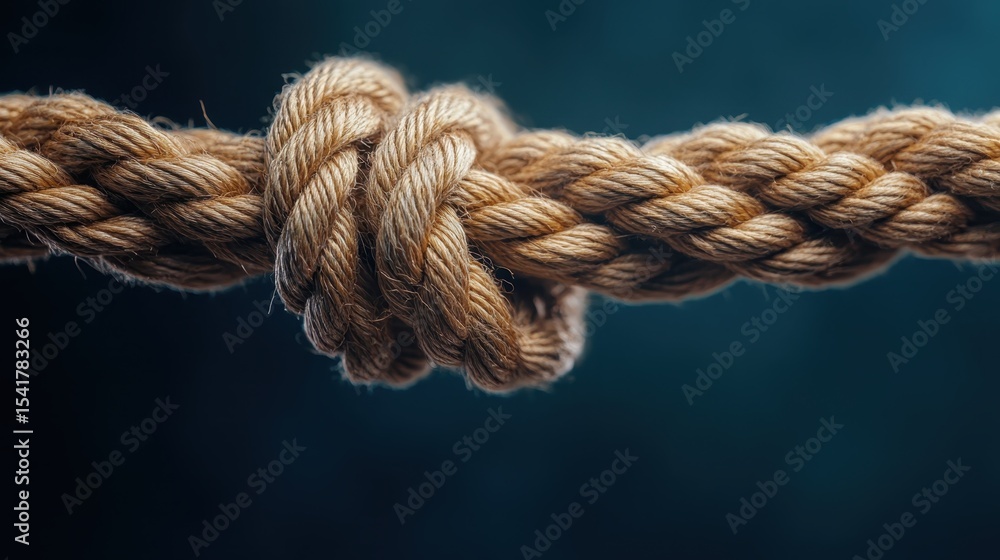 A close-up of a tightly knotted rope signifies strength, resilience, and perseverance, reminding us of how connections can withstand pressure and bind us together in tough times. A close-up of a tightly knotted rope signifies strength, resilience, and perseverance, reminding us of how connections can withstand pressure and bind us together in tough times.
