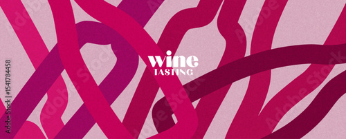 hand-drawn wine design template – banner, card or invitation with retro minimalist background